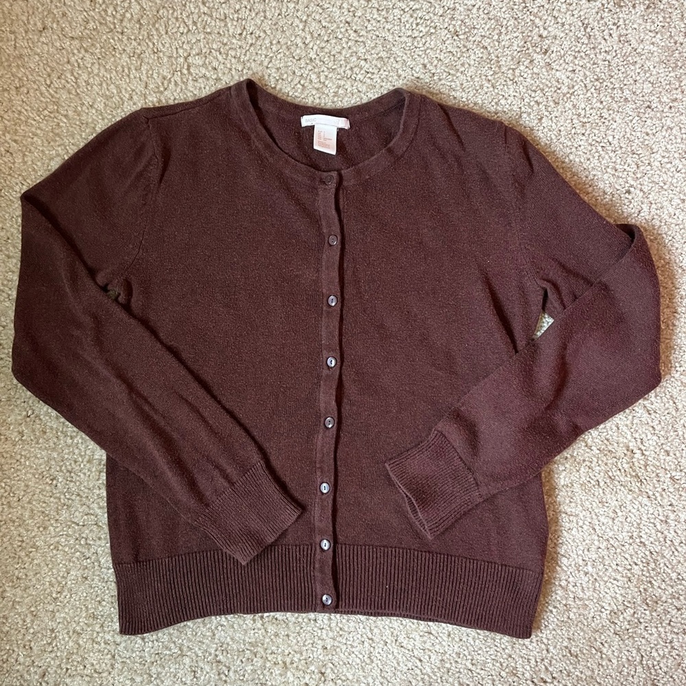 H&M - Button front cardigan cotton sweater - brown